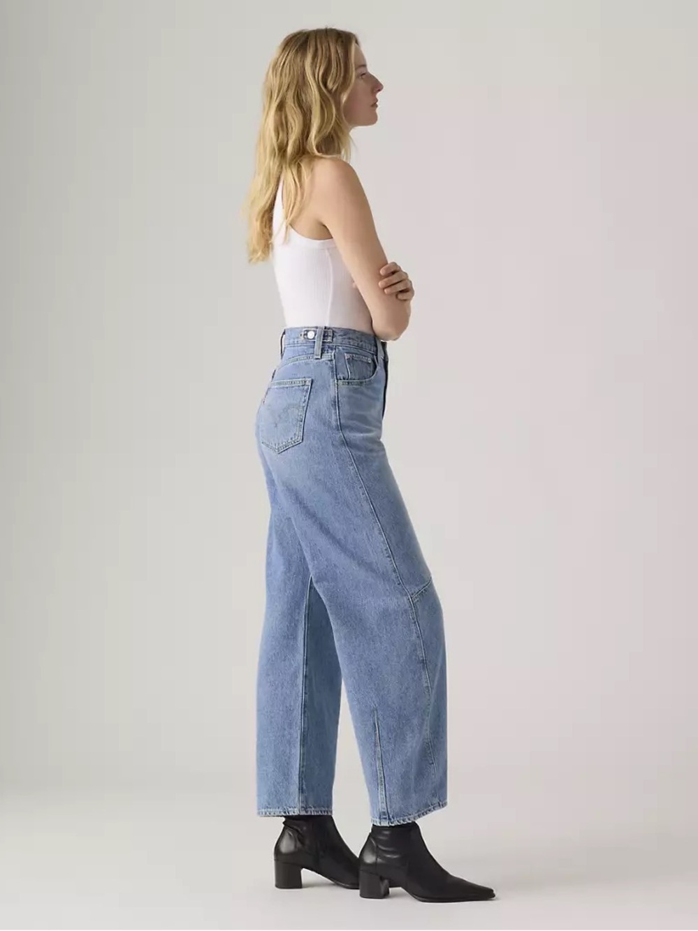 NWT Levi’s Cinch Barrel Leg Jeans Size 27 High Rise, 100% Cotton - Picture 4 of 15